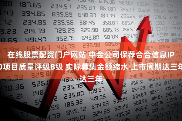 在线股票配资门户网站 中金公司保荐合合信息IPO项目质量评级B级 实际募集金额缩水 上市周期达三年